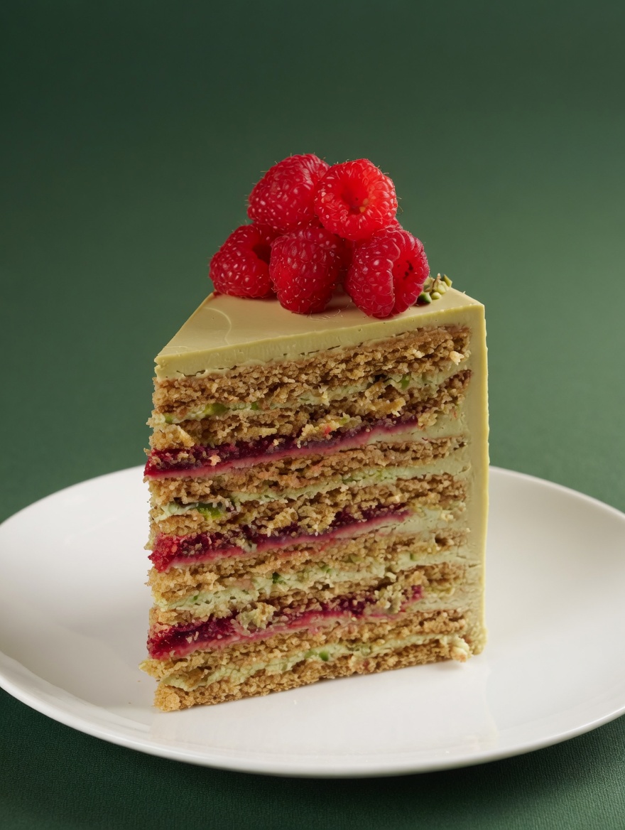 Pistachio Raspberry Honey Cake